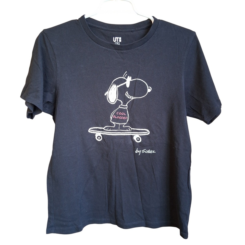 Uniqlo x Peanuts Snoopy Skateboard  Graphic SS Tee Black Medium Streetwear EUC